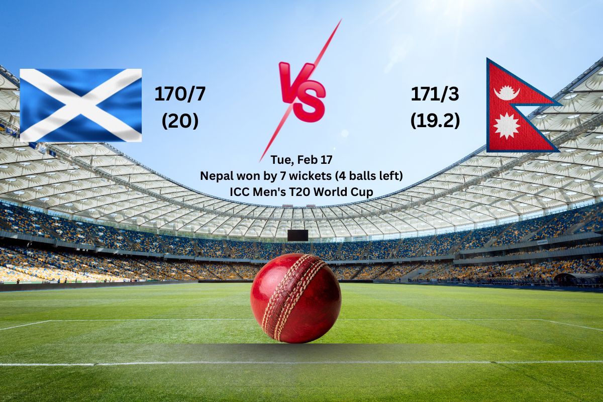 Nepal team celebrates T20 World Cup win over Scotland